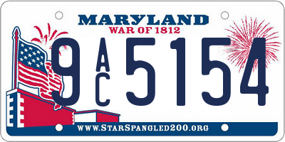 MD license plate 9AC5154