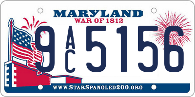 MD license plate 9AC5156