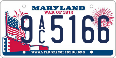 MD license plate 9AC5166