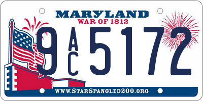 MD license plate 9AC5172