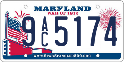 MD license plate 9AC5174