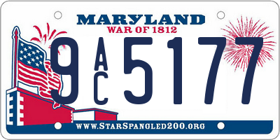 MD license plate 9AC5177