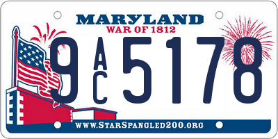 MD license plate 9AC5178