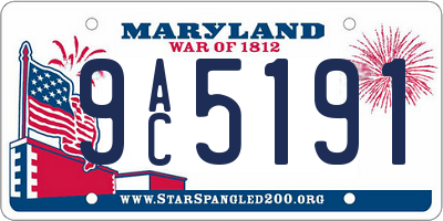 MD license plate 9AC5191
