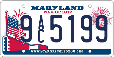 MD license plate 9AC5199