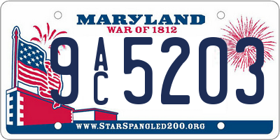 MD license plate 9AC5203