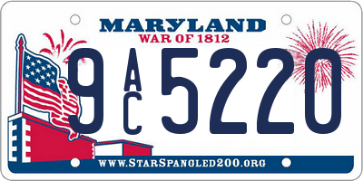 MD license plate 9AC5220