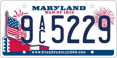 MD license plate 9AC5229