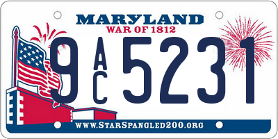 MD license plate 9AC5231