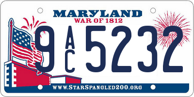 MD license plate 9AC5232