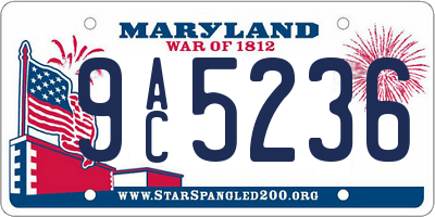 MD license plate 9AC5236