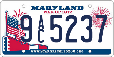 MD license plate 9AC5237