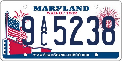MD license plate 9AC5238
