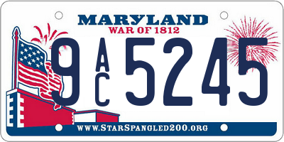 MD license plate 9AC5245