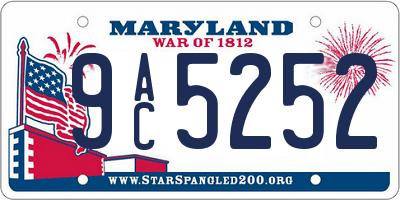 MD license plate 9AC5252