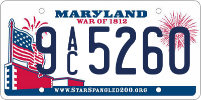 MD license plate 9AC5260