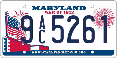 MD license plate 9AC5261