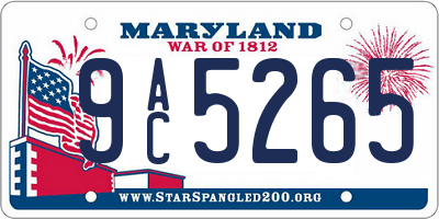 MD license plate 9AC5265