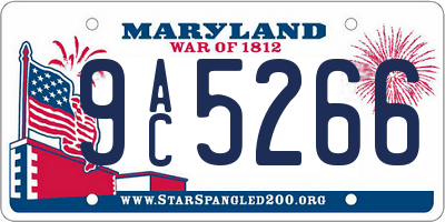 MD license plate 9AC5266