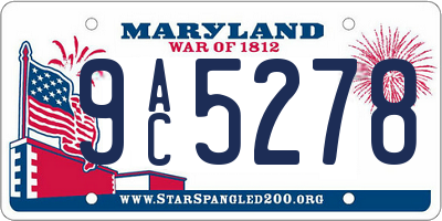 MD license plate 9AC5278