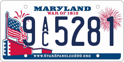 MD license plate 9AC5281