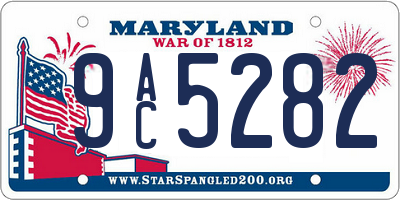 MD license plate 9AC5282