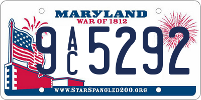 MD license plate 9AC5292