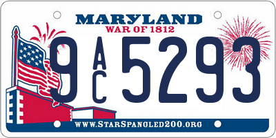 MD license plate 9AC5293