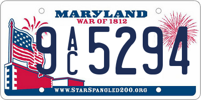 MD license plate 9AC5294