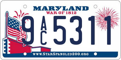 MD license plate 9AC5311