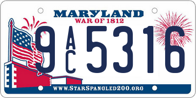 MD license plate 9AC5316