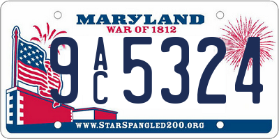 MD license plate 9AC5324