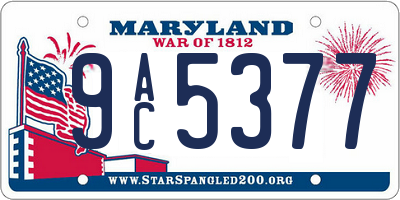 MD license plate 9AC5377
