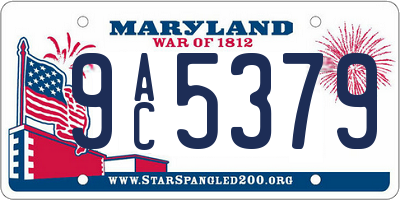 MD license plate 9AC5379