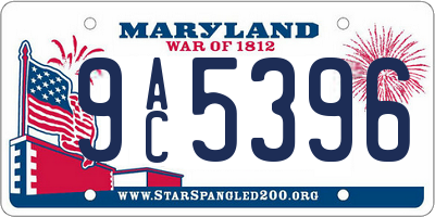 MD license plate 9AC5396