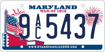 MD license plate 9AC5437