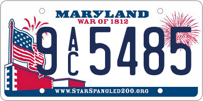 MD license plate 9AC5485