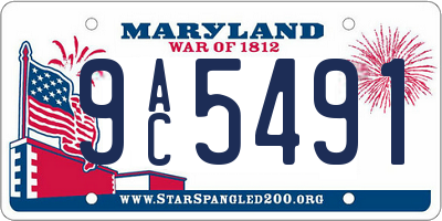 MD license plate 9AC5491