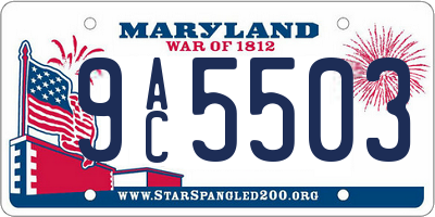 MD license plate 9AC5503