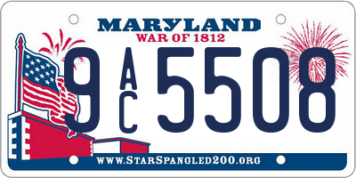 MD license plate 9AC5508