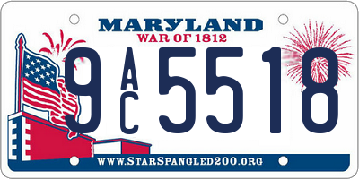 MD license plate 9AC5518