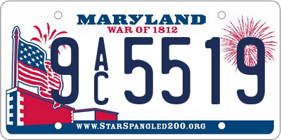 MD license plate 9AC5519