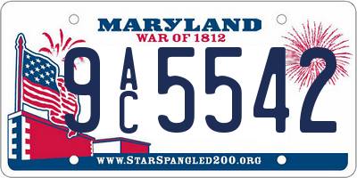 MD license plate 9AC5542