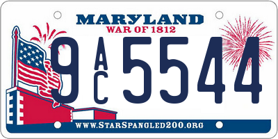 MD license plate 9AC5544