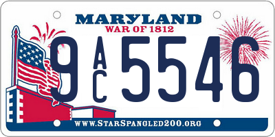MD license plate 9AC5546
