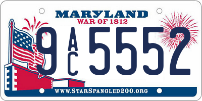 MD license plate 9AC5552