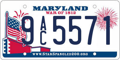 MD license plate 9AC5571