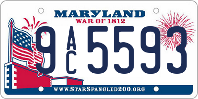 MD license plate 9AC5593