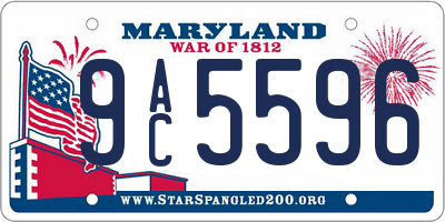 MD license plate 9AC5596