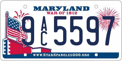 MD license plate 9AC5597
